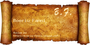Boeriu Fanni névjegykártya